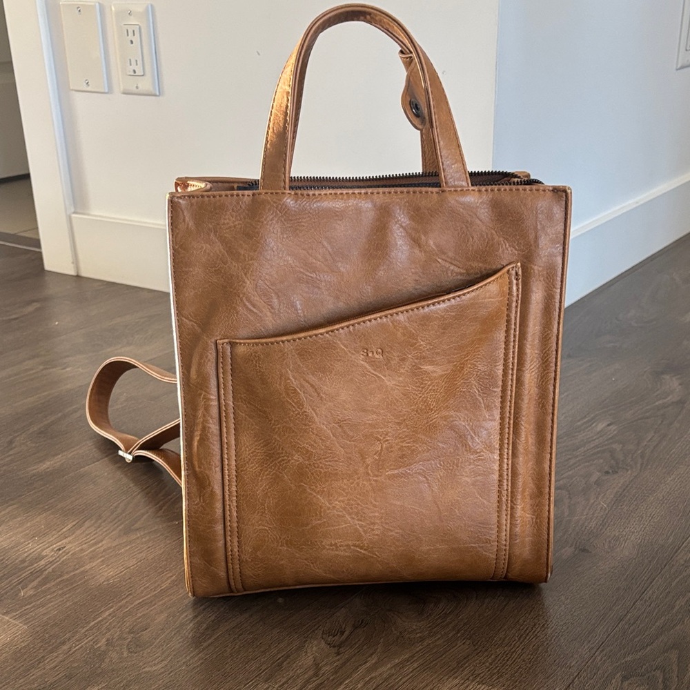 Brown Leather Backpack/Crossbody Bag